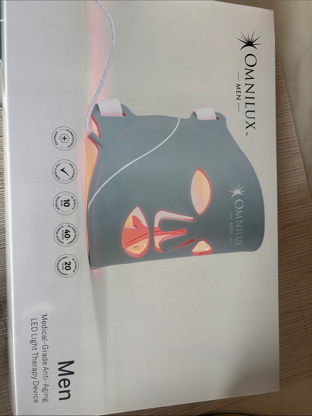 Omnilux Men LED Light Therapy Mask - Gray